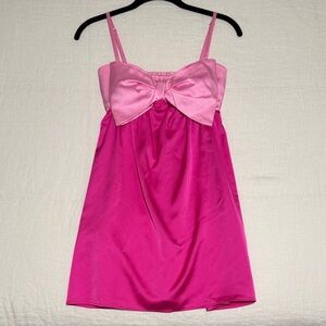 Show Me Your MuMu Pink Mini Dress with Bow